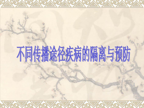 不同传播途径疾病的隔离与预防-PPT课件