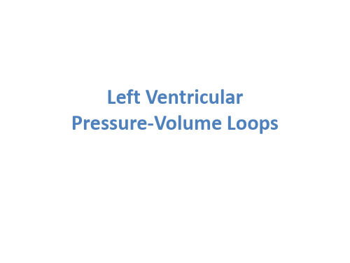 Left Ventricular Pressure-Volume Loops左心室压力容积环