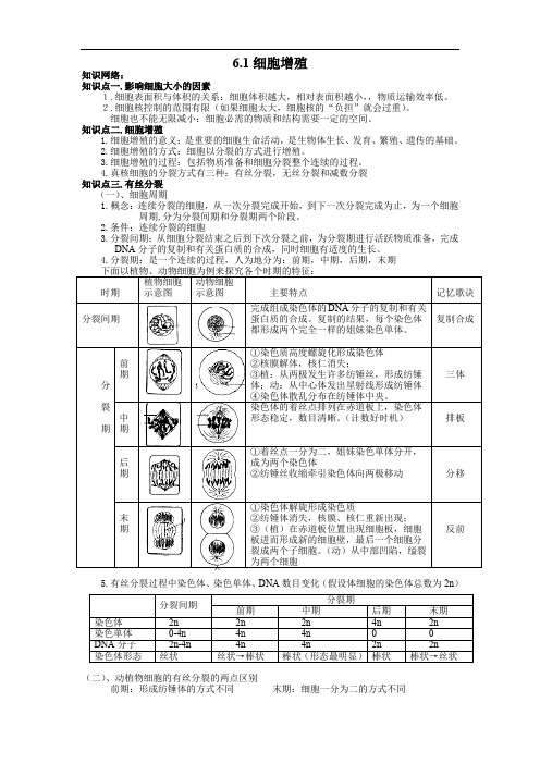 生物必修2细胞增殖学案