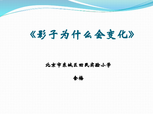 四年级上册科学课件 影子为什么会变化鄂教版 (共11页)PPT