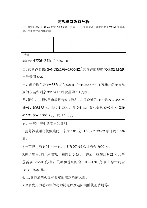 温室成本预算