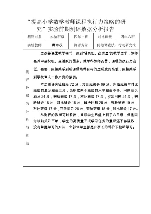 课题测评数据分析报告(3项)