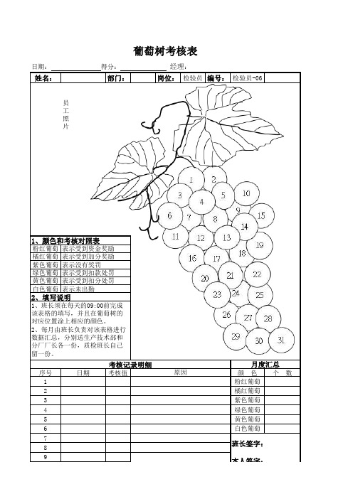 葡萄树考核表