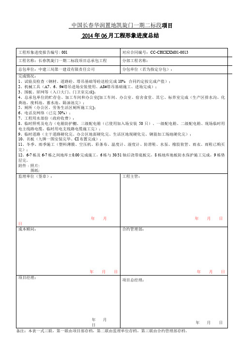 1.形象进度报告