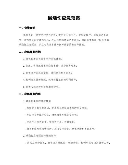 碱烧伤应急预案
