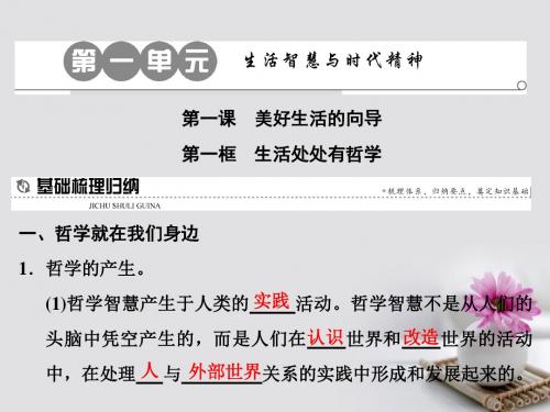 第一课美好生活的向导第一框生活处处有哲学课件新人教版必修4