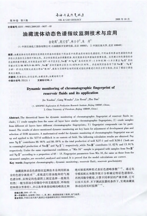 油藏流体动态色谱指纹监测技术与应用