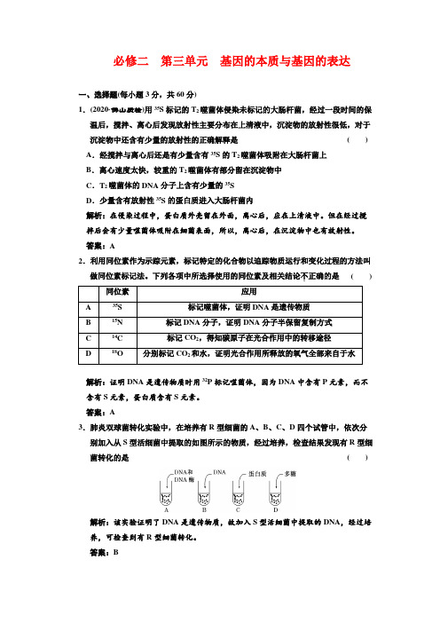 2020届高三生物一轮复习 基因的本质与基因的表达 精品