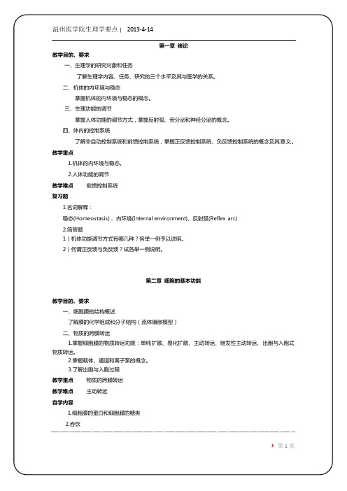 温州医学院临床生理学重点