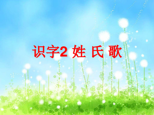 部编一年级下册《姓氏歌》完美公开课1