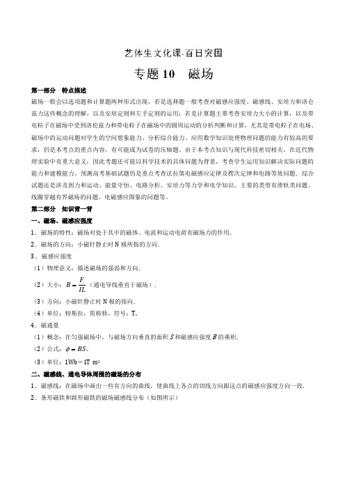 专题10磁场2018年高考物理备考艺体生百日突围系列解析