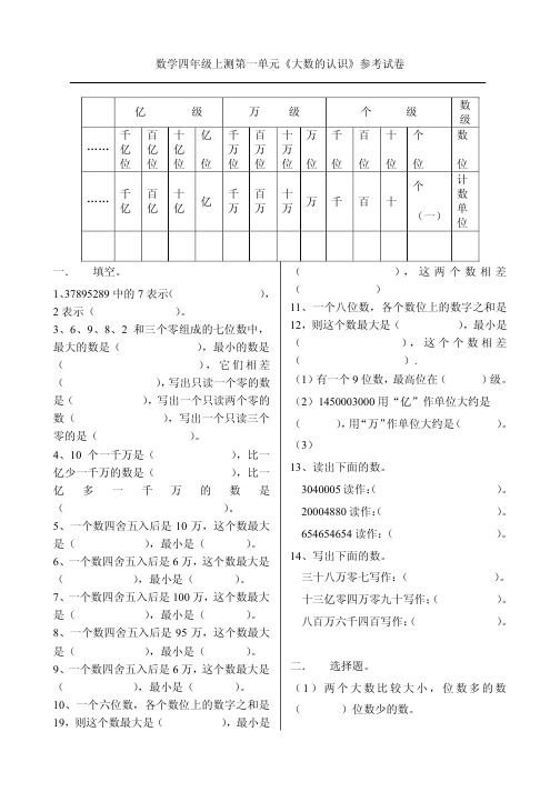 【小学四年级数学】人教版四年级上册数学习题共(12页)