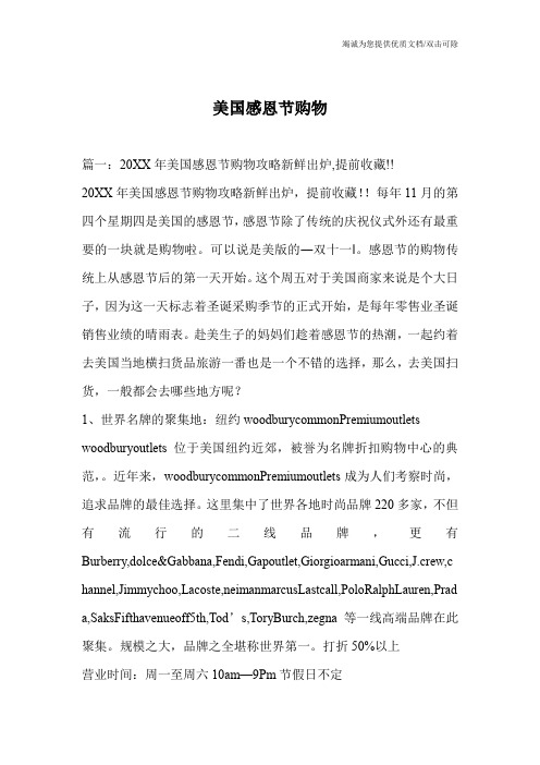 美国感恩节购物