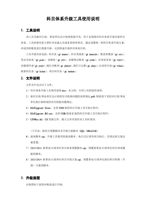 科目体系升级工具使用说明