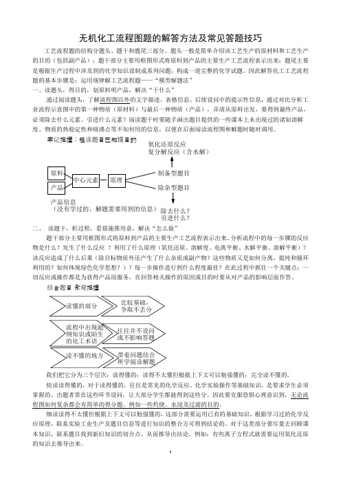 无机化工流程图题的解答方法及常见答题技巧