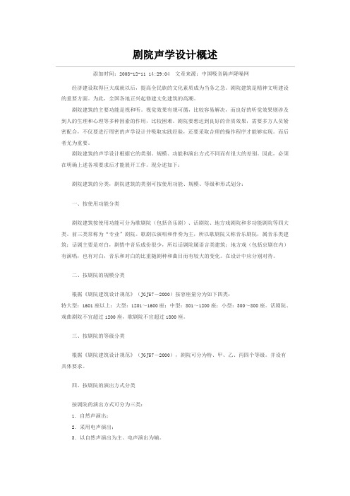 剧院声学设计概念