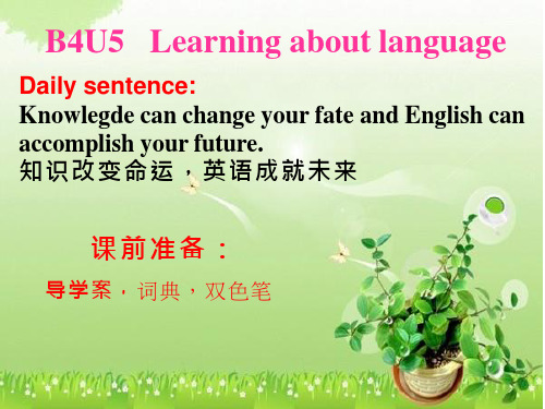 高中英语《Unit 5 Learning about language》优质教学课件