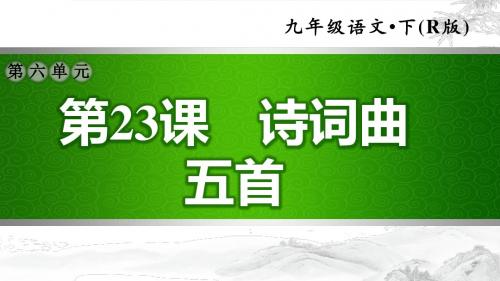 部编版初中九年级语文下册 《诗词曲五首》习题课件 PPT课件