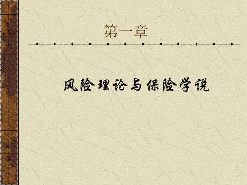 第一章    风险理论与保险学说