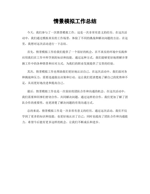 情景模拟工作总结