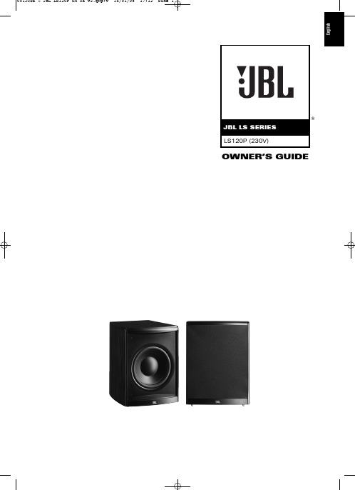 JBL LS120P 230V 英语 LS 系列产品说明书