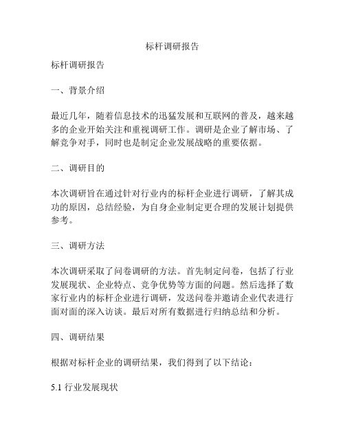 标杆调研报告