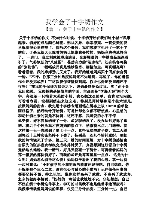 学会作文之我学会了十字绣作文