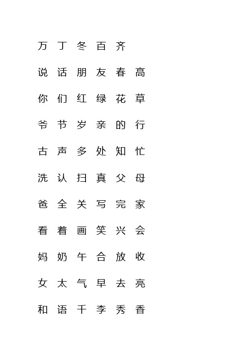 人教版一年级语文下册生字表(二)注音练习.doc