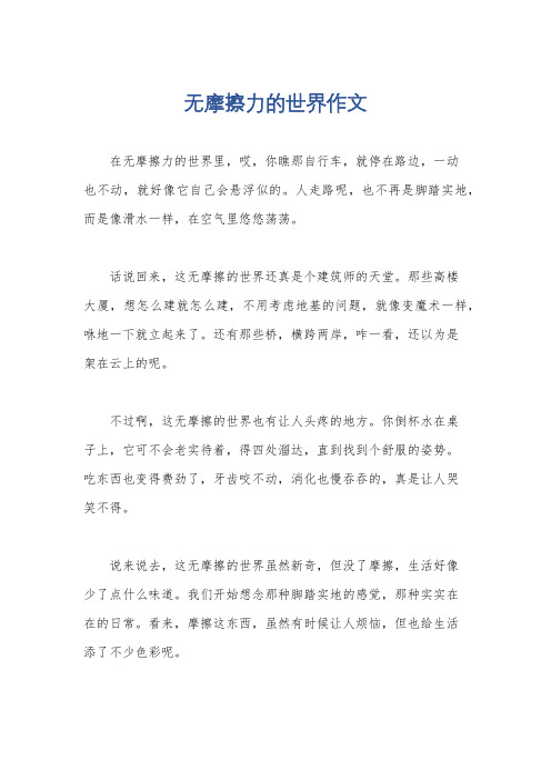 无摩擦力的世界作文