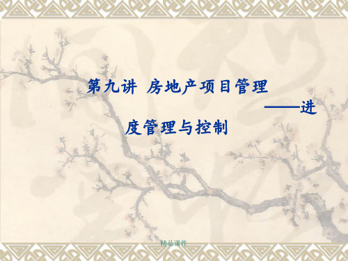 第九讲房地产项目管理进度管理与控制ppt课件