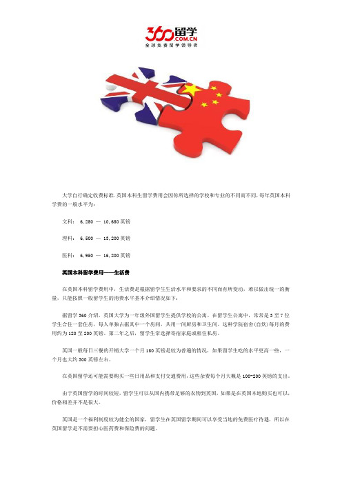 2016英国本科留学学费