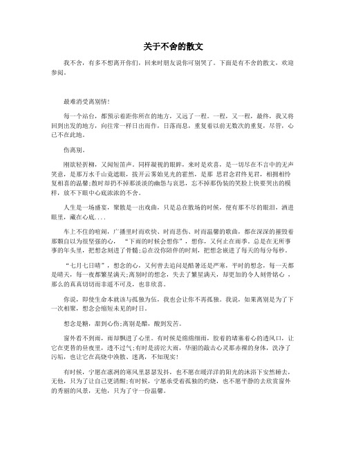 关于不舍的散文