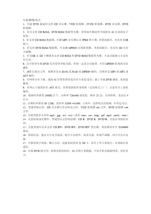 车载DVD格式