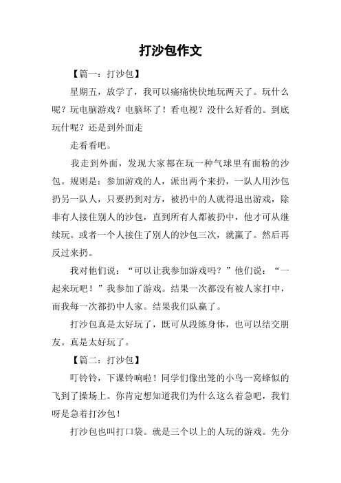 打沙包作文