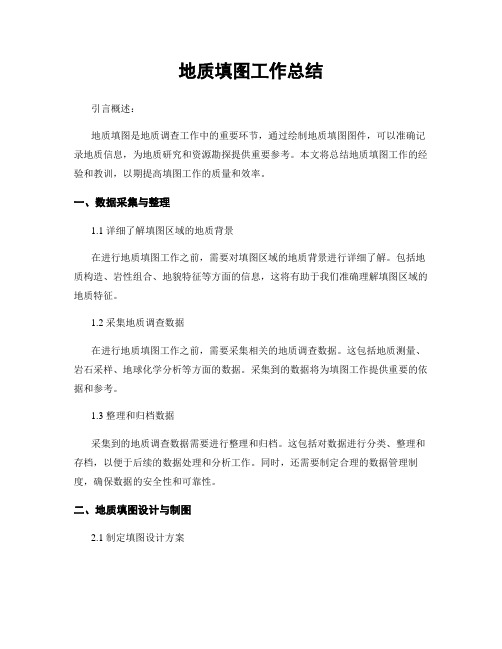 地质填图工作总结