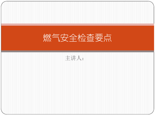 燃气安全检查要点PPT