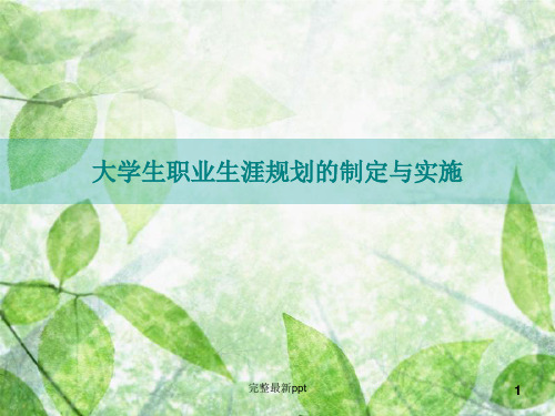 大学生职业生涯规划的制定与实施ppt课件
