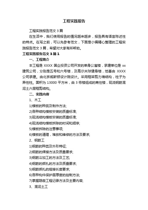 工程实践报告范文3篇
