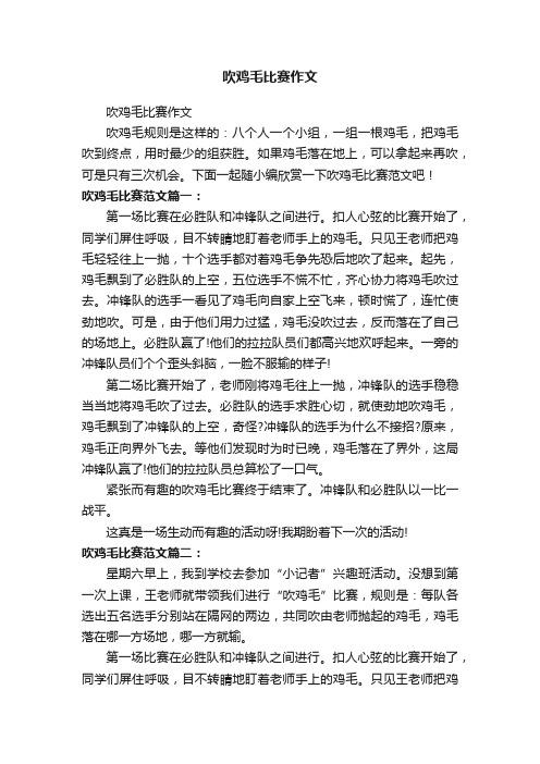 吹鸡毛比赛作文