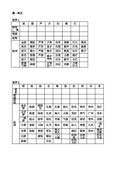 201509二年级上册组词汇总 最新修正版2