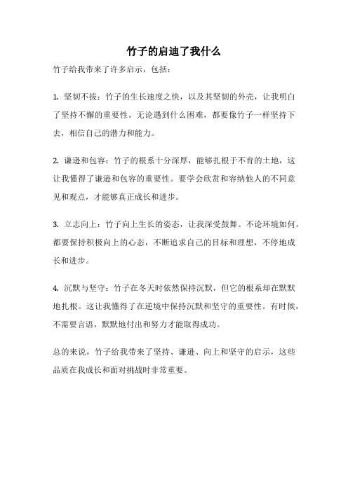 竹子的启迪了我什么