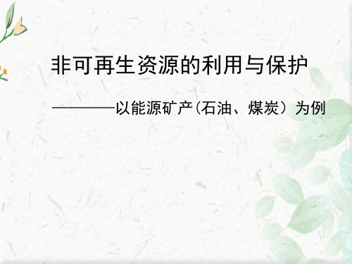 高考地理人教版一轮复习教学课件：非可再生资源的利用与保护  
