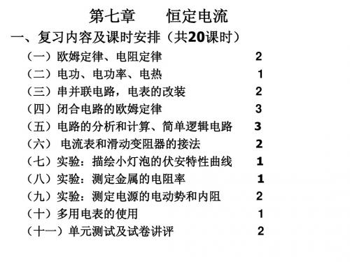 【名师讲解】高三物理一轮复习：七 恒定电流(92张PPT)