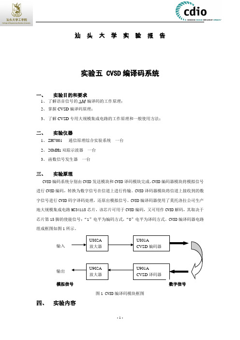 实验五 CVSD编译码系统