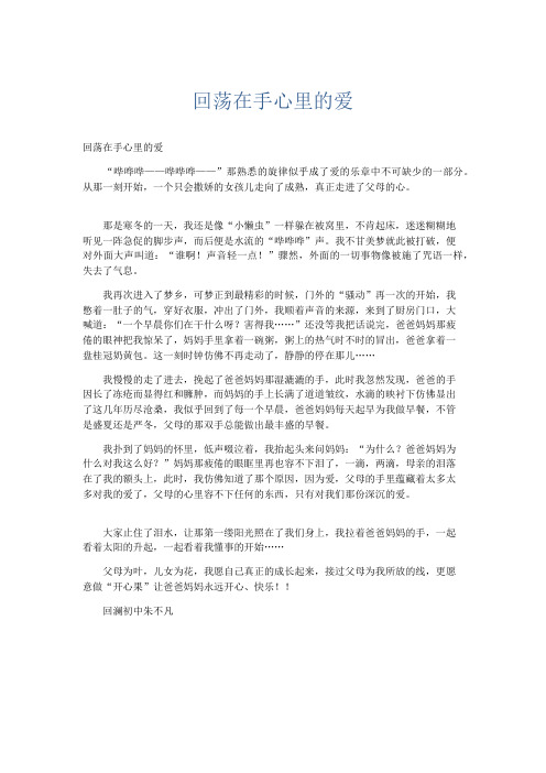 初中记叙文 回荡在手心里的爱-精品