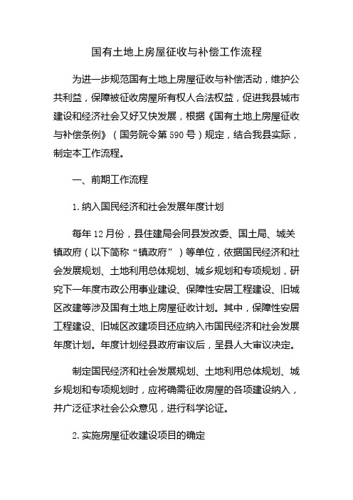 国有土地上房屋征收与补偿工作流程