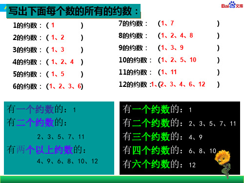 人教版五年级下册数学教学课件-质数和合数