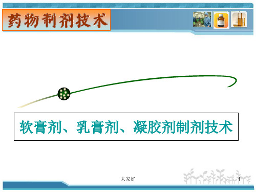 软膏剂与凝胶剂制剂技术 PPT