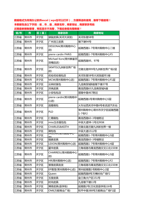 2020新版江苏省常州市天宁区箱包工商企业公司商家名录名单黄页联系电话号码地址大全35家