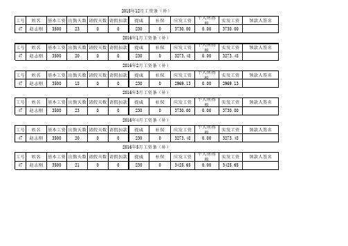 工资条模板带计算公式